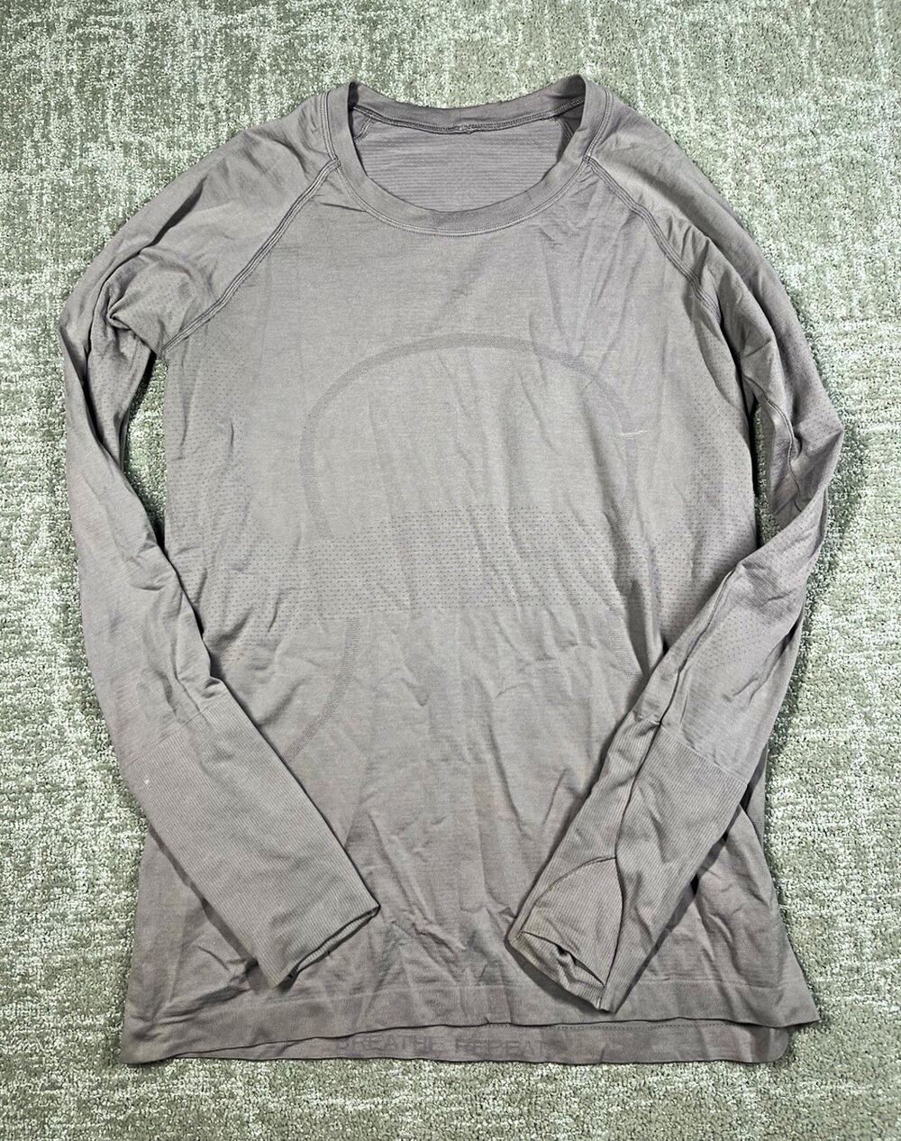 Lululemon Long Sleeve Scoop Neck Activewear Top Stretch Breathable Size 10